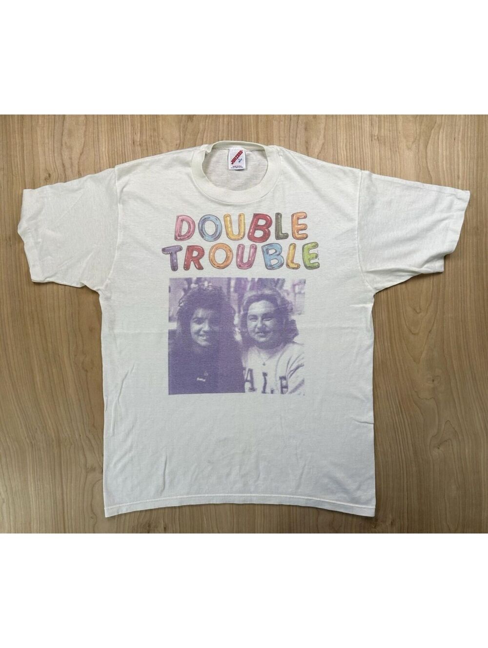 vintage 80s Double Trouble tshirt computer printed graphics large usa bubble